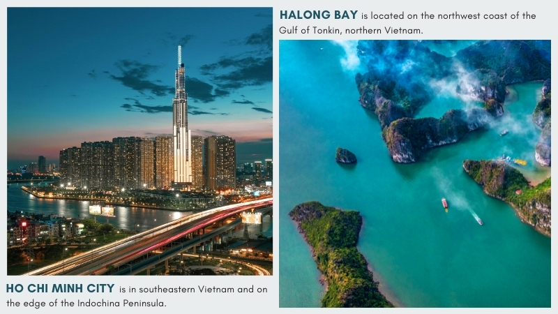 Ho Chi Minh and Halong Bay location