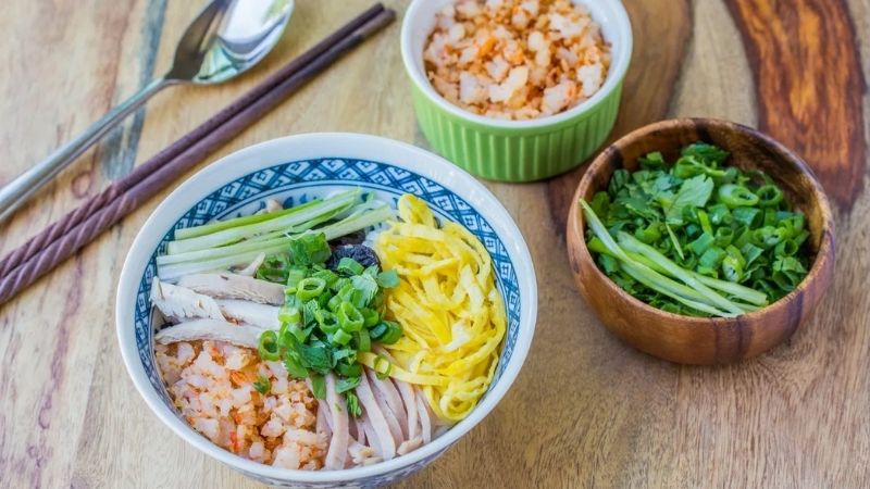 Bun Thang for  breakfast in Hanoi