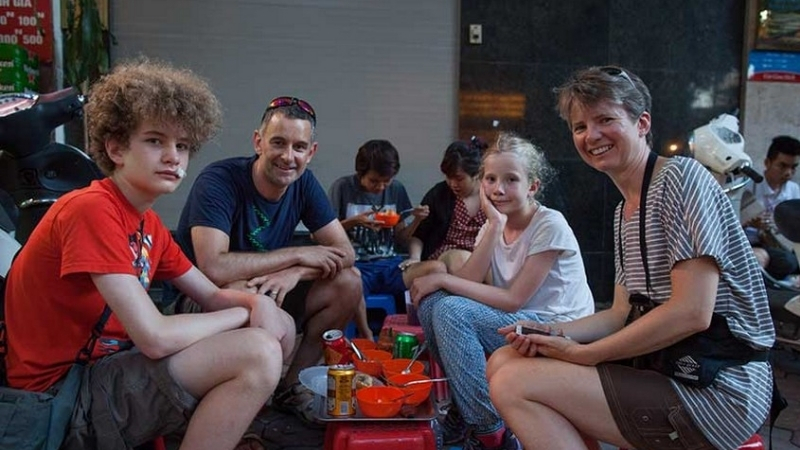 Taste Vietnam local street food with kids