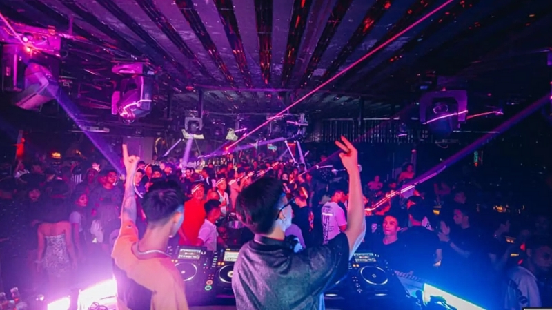 Dancing at Hanoi night club