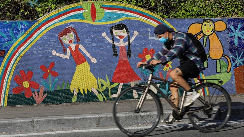 Cycling Along the Ceramic Mosaic Street