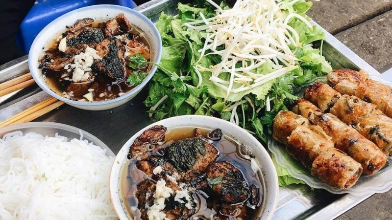 Bun Cha Hanoi at Local Stall