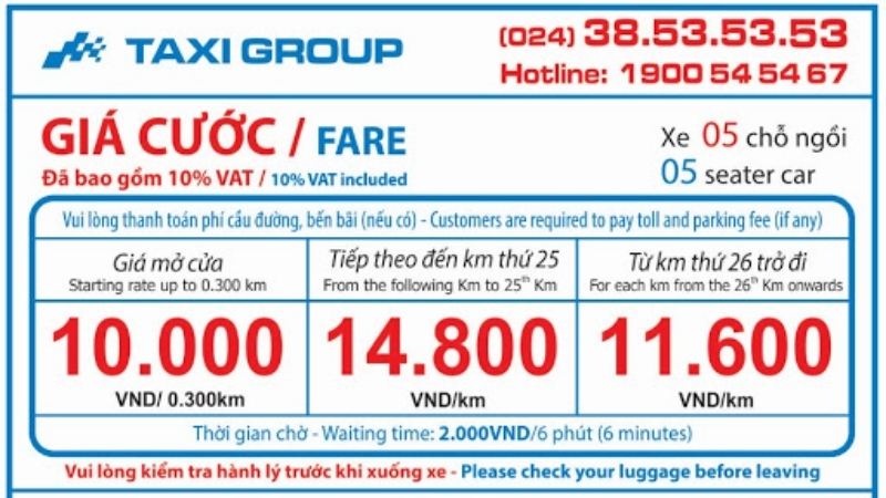 Hanoi Taxi Fare