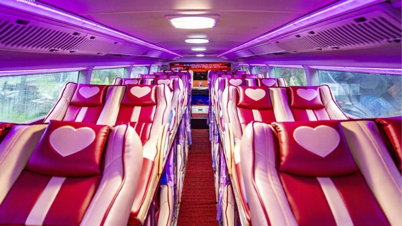 Double bed on sleeper bus Hanoi to Sapa