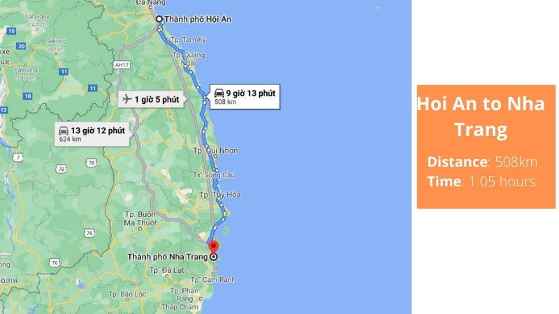Hoi An to Nha Trang Distance