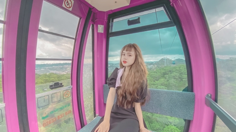 Panoramic view from Dalat cable cab