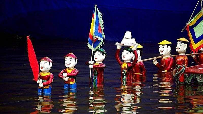 Bride Procession Scene At Hue Water Puppet Theatre