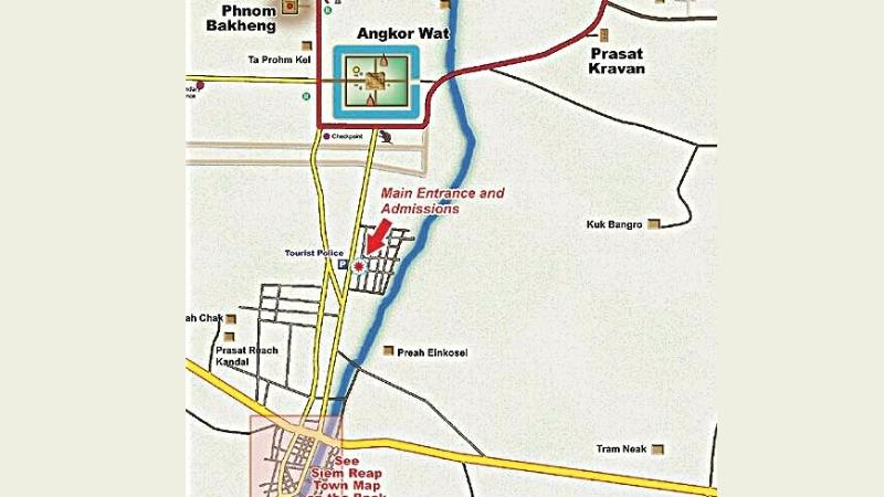 Distance from Siem Reap to Angkor Wat