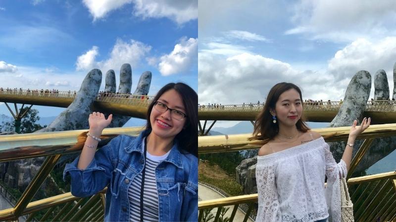 Pose At Golden Bridge Vietnam