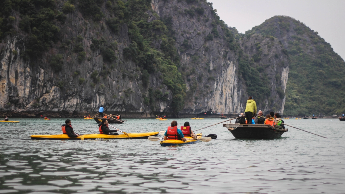 Kayaking to Dark and Bright Cave