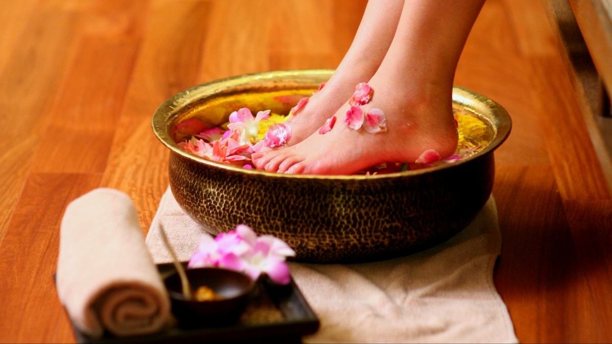 Foot massage on the Nostalgia Cruise