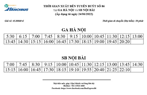 Hanoi Airport Bus Schedule 2023