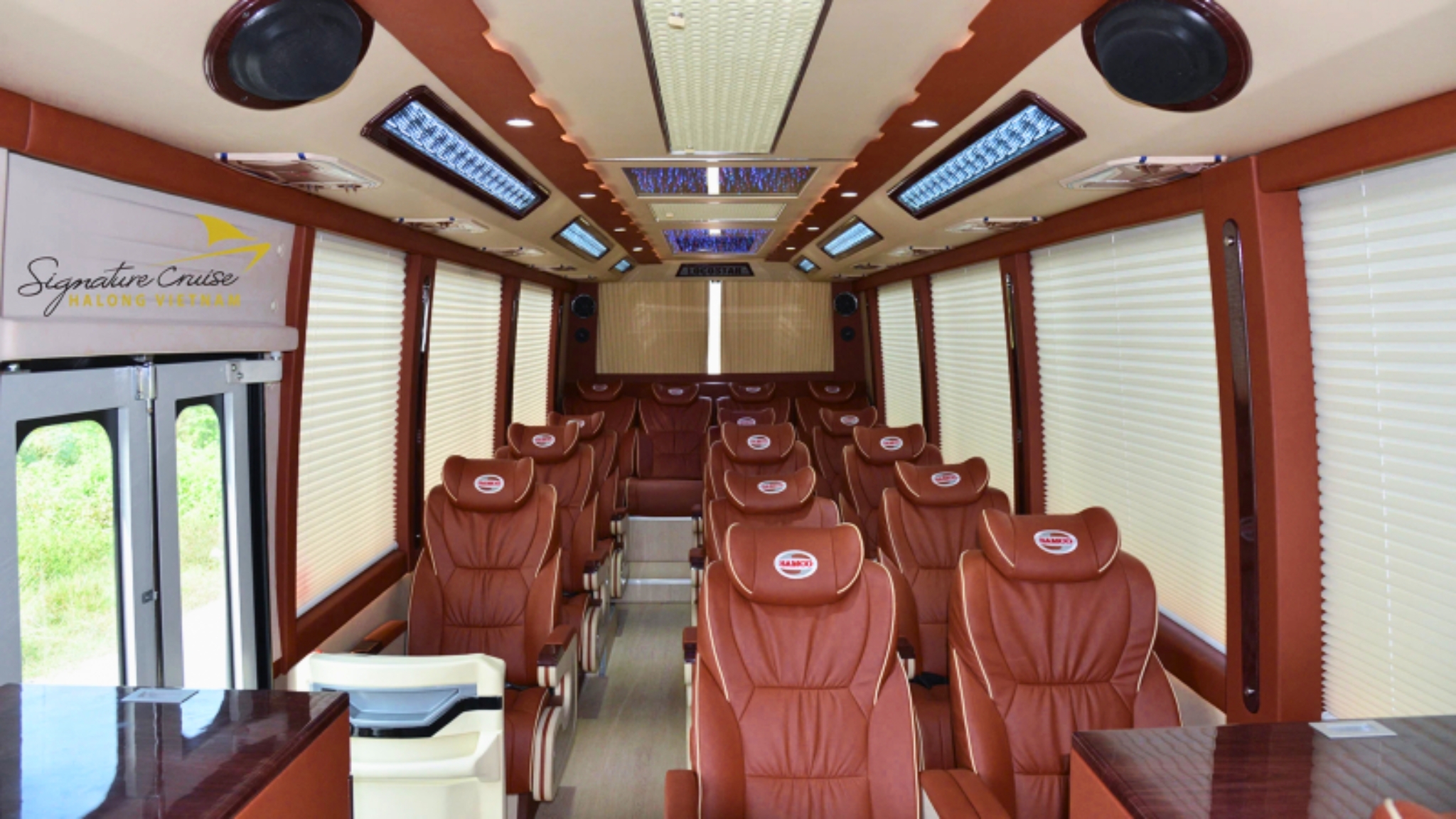 Comfortable Space Inside Fuso Bus 19 Seats