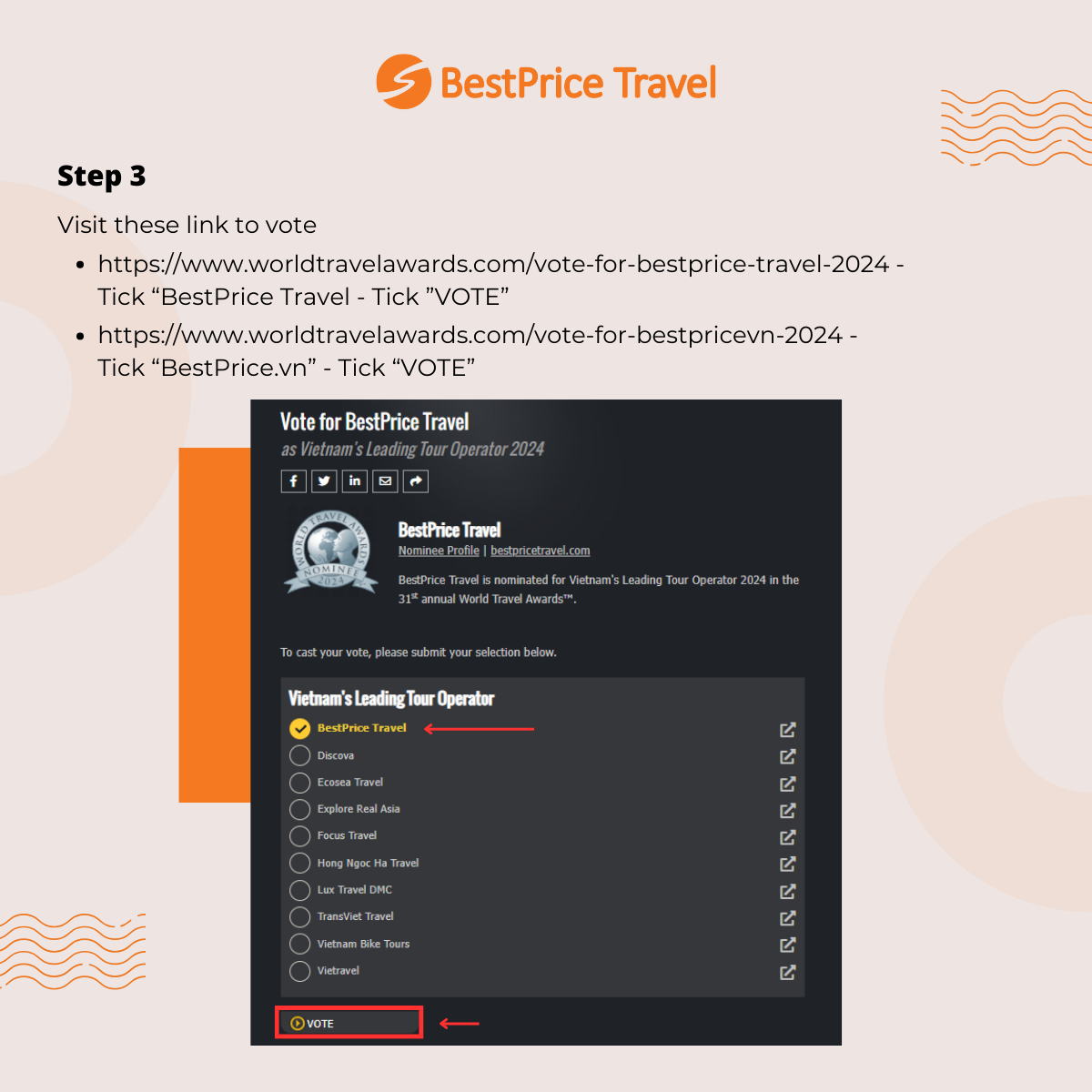 Step 3 to vote for BestPrice