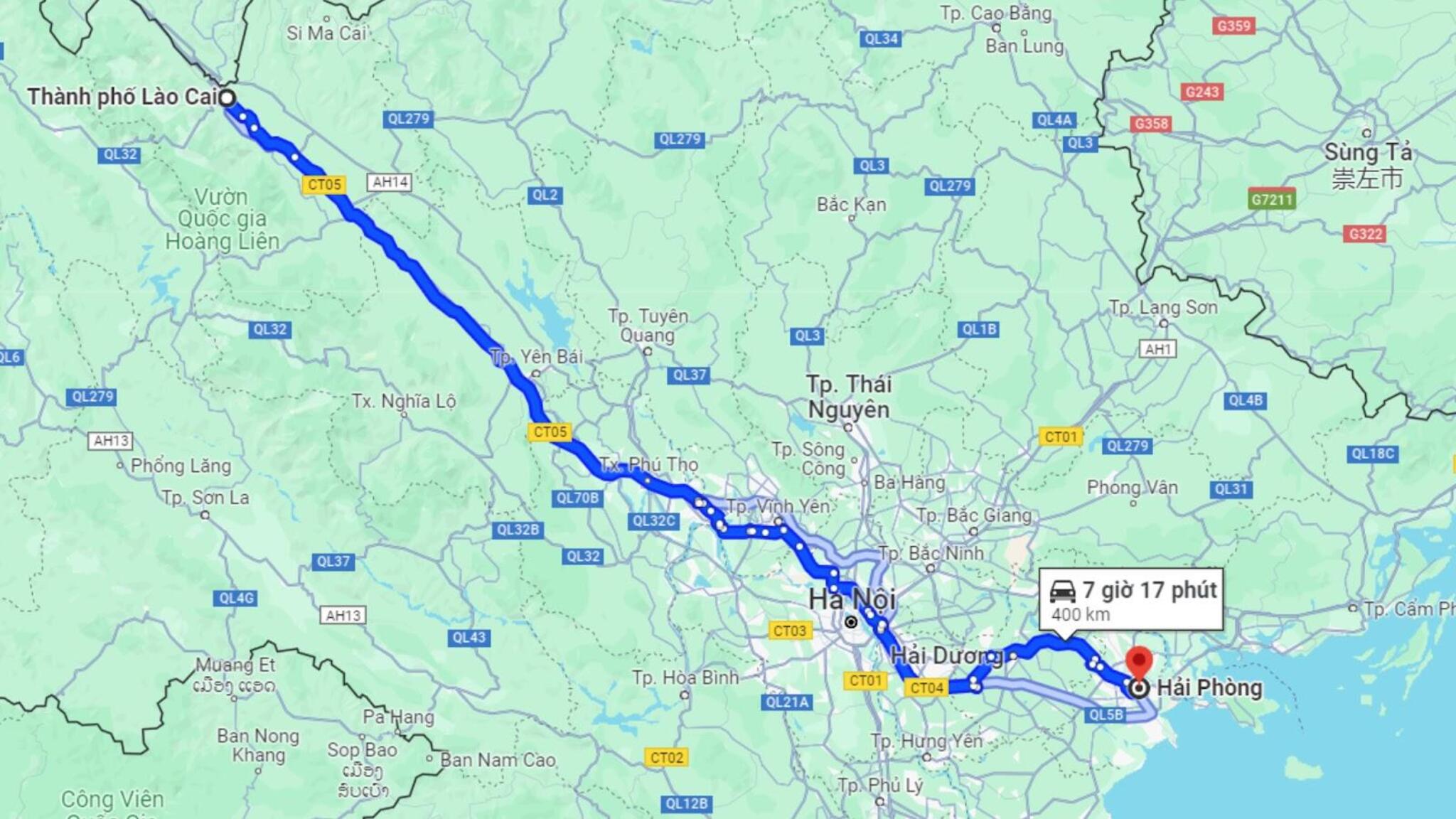 Lao Cai and Hai Phong are linked by two expressways, including Lao Cai - Hanoi and Hanoi - Hai Phong