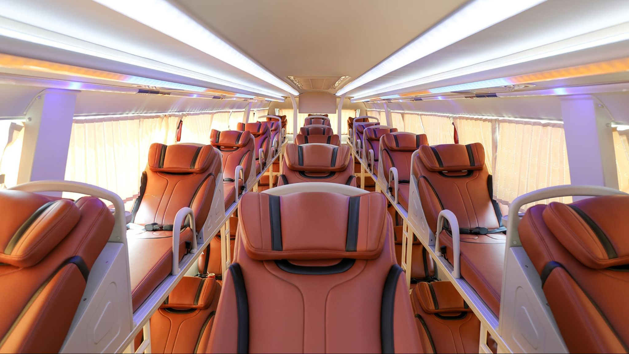 Inside a Halong Bay to Sapa sleeper bus