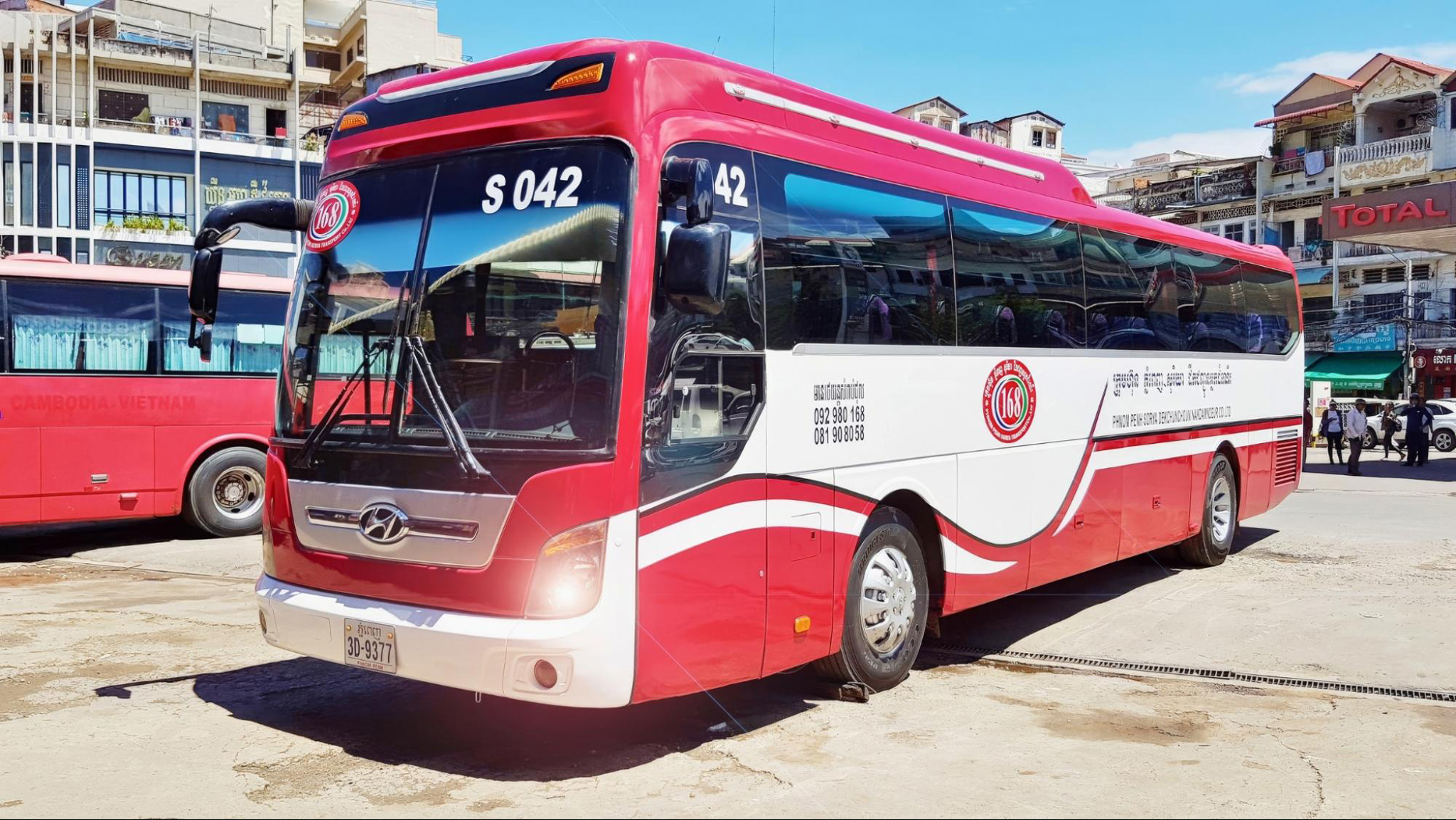 Buses provide an economical mode of transport with daily services