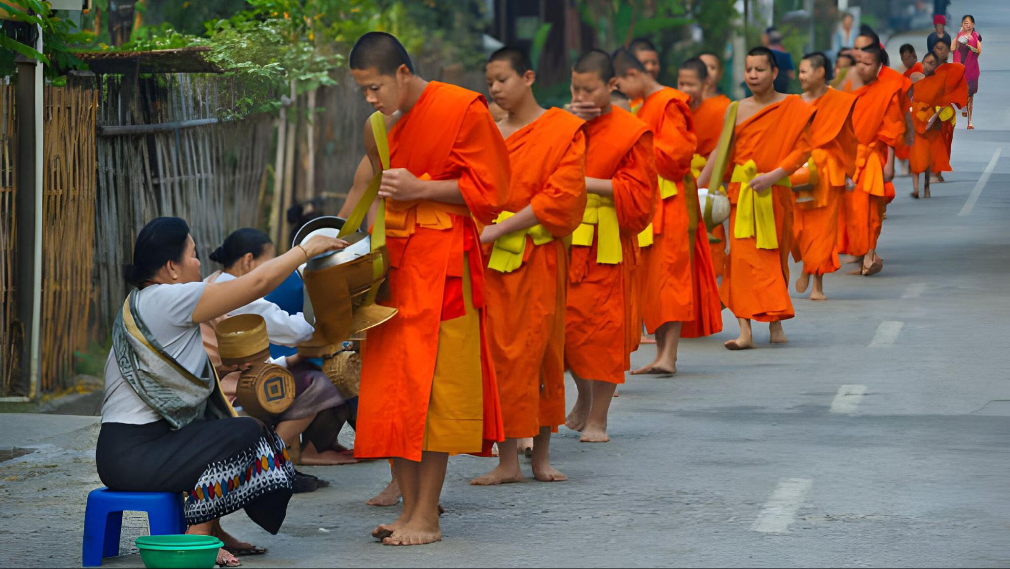 The Alms giving ceremony in Luang Prabang is a spiritual experience