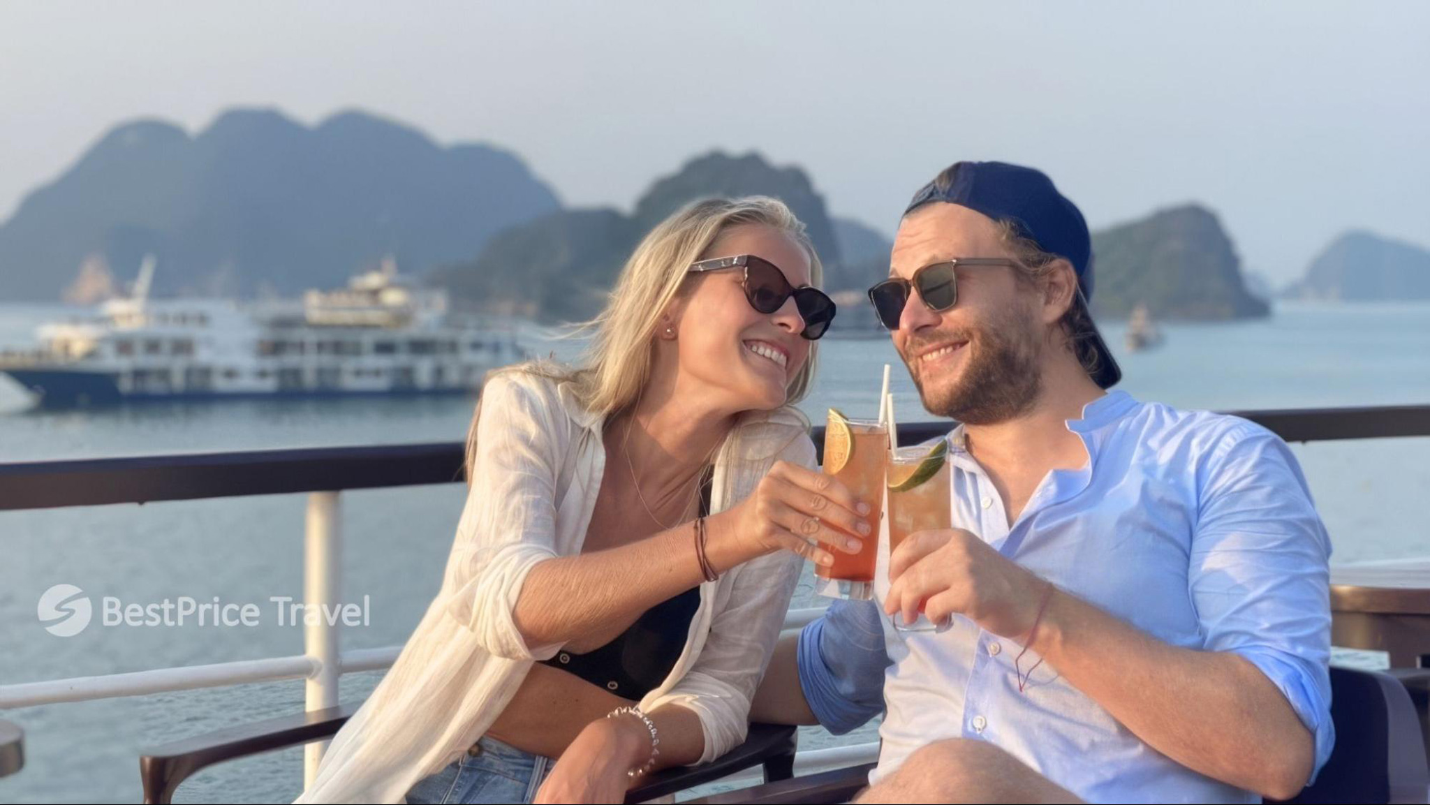 Relax on the cruise and take in the stunning views of Halong Bay