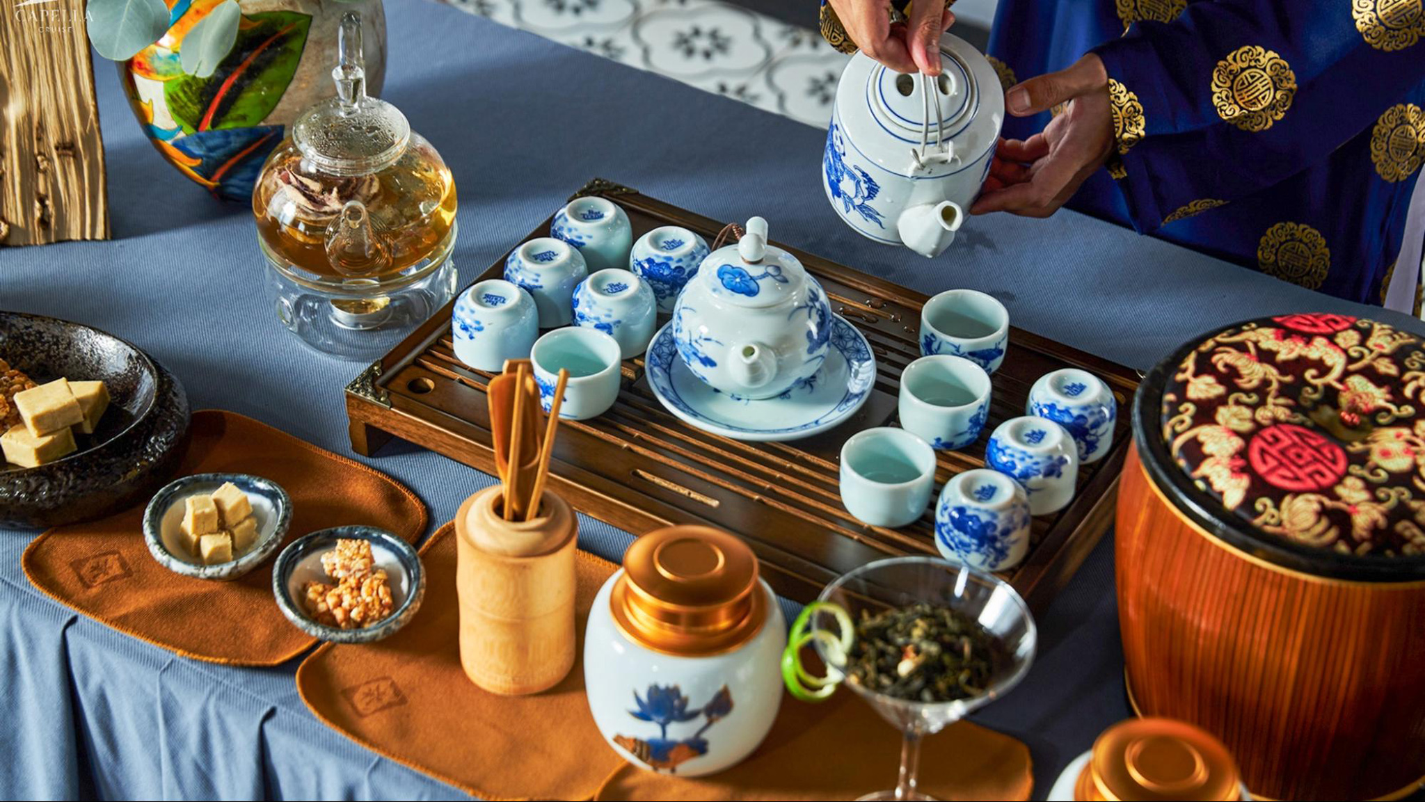 Delicious tea ceremony on the Capella Cruise