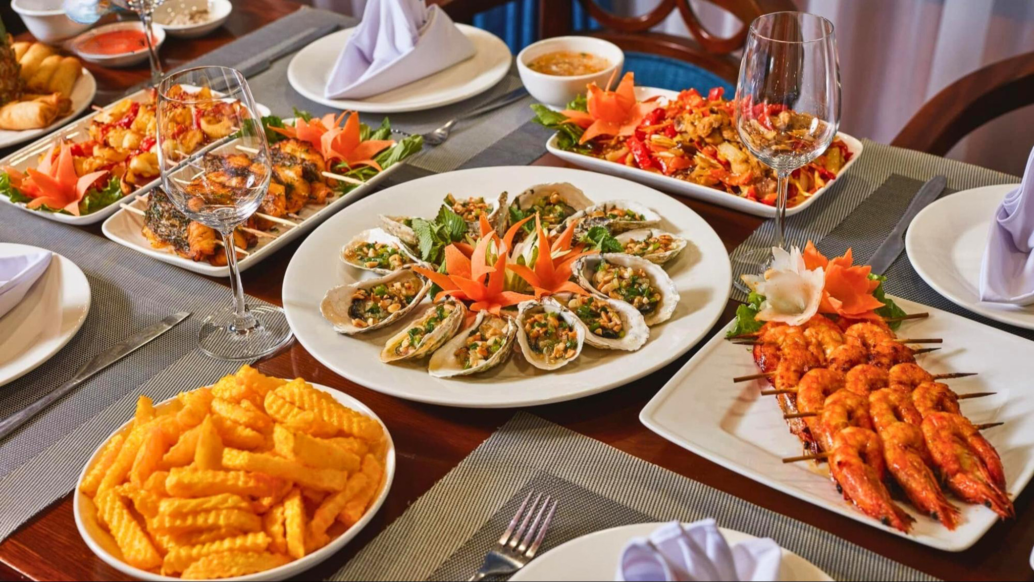 Have your try with different tasty Vietnamese dishes on board