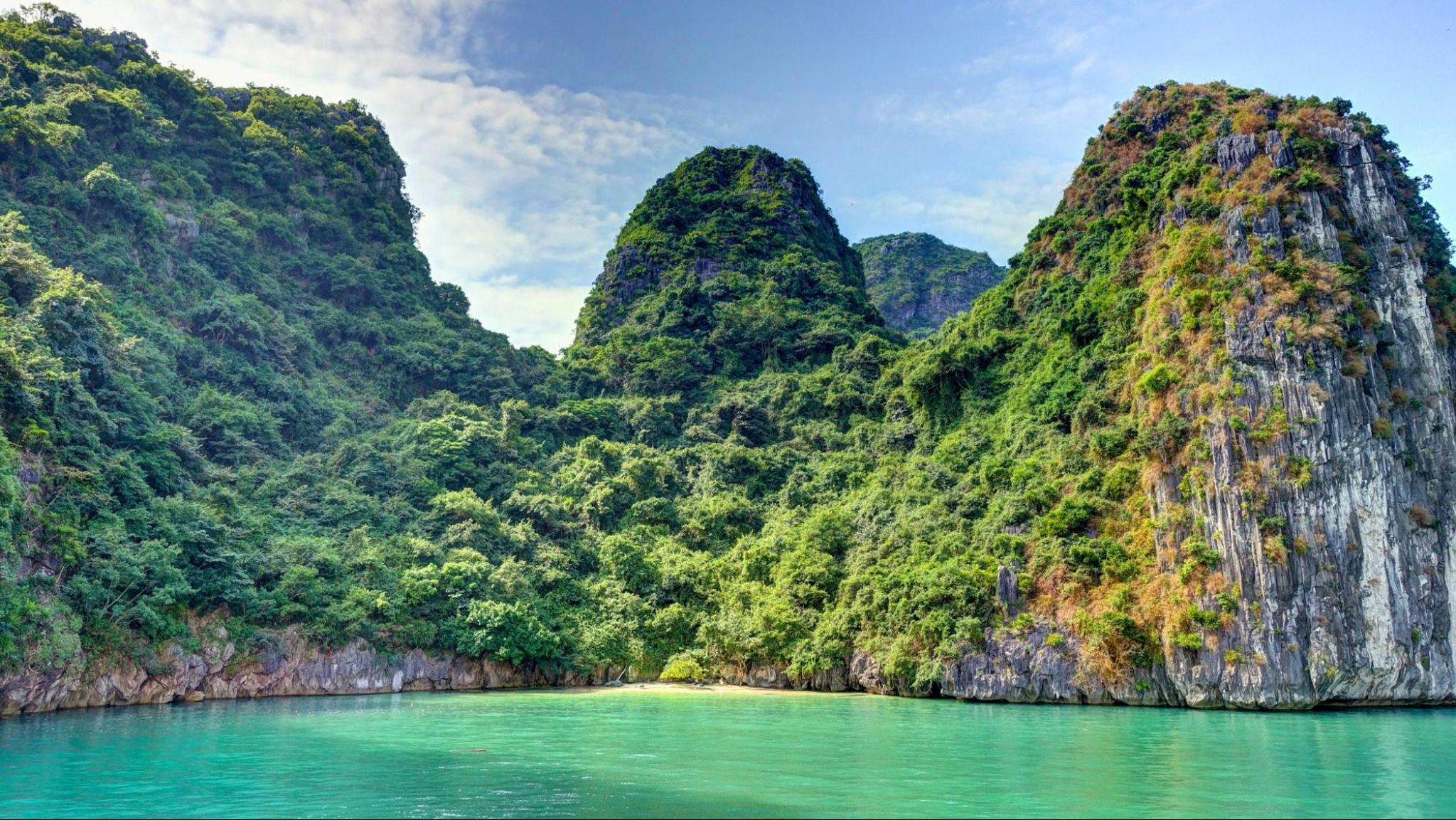 Lan Ha Bay captivates with its serene waters and lush, unspoiled islands