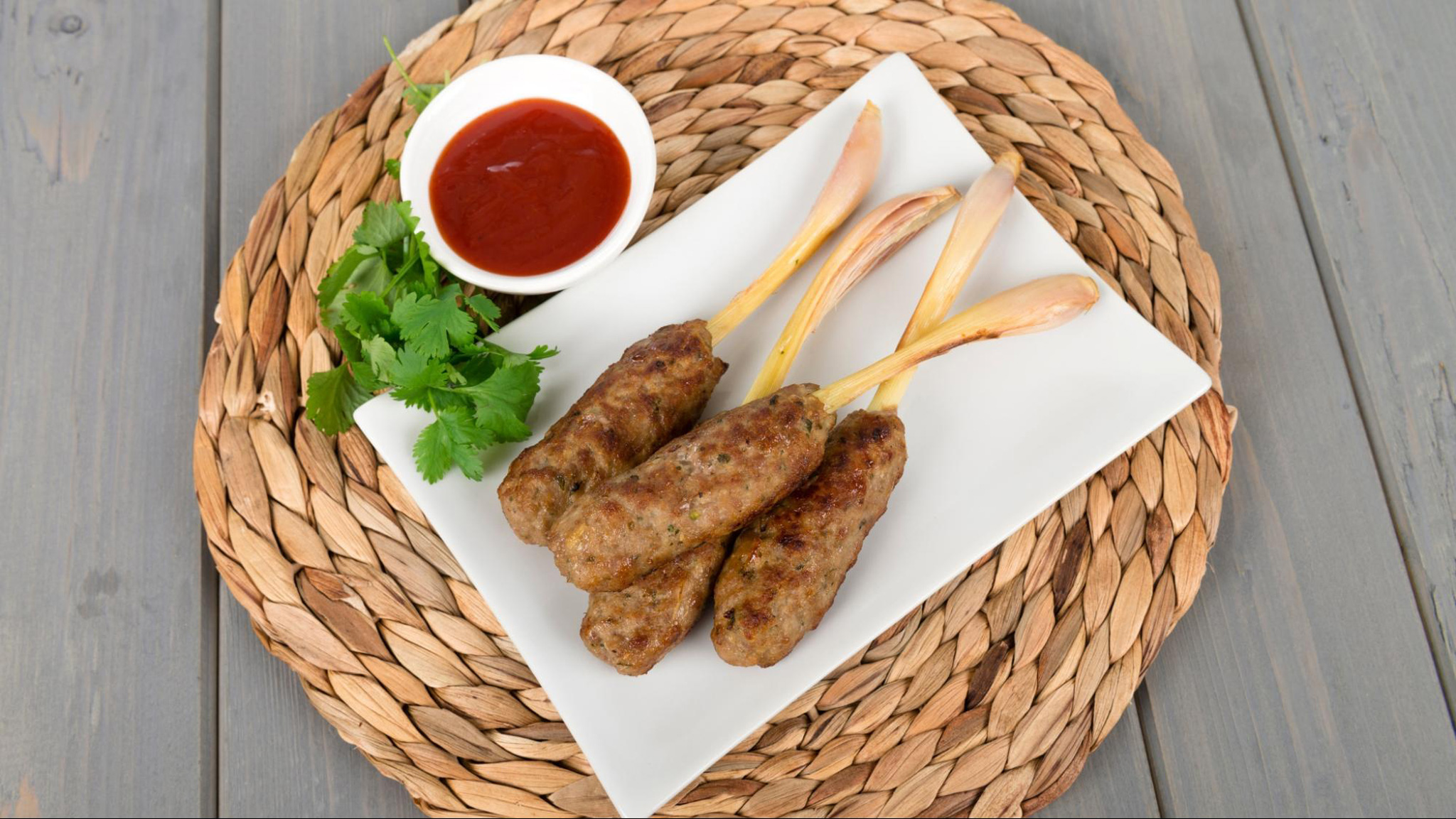 Tender and juicy pork skewers marinated with lemongrass