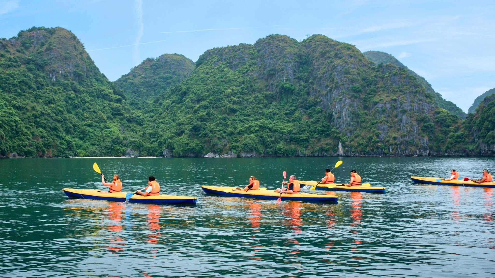 Paddle through the serene waters of Halong Bay
