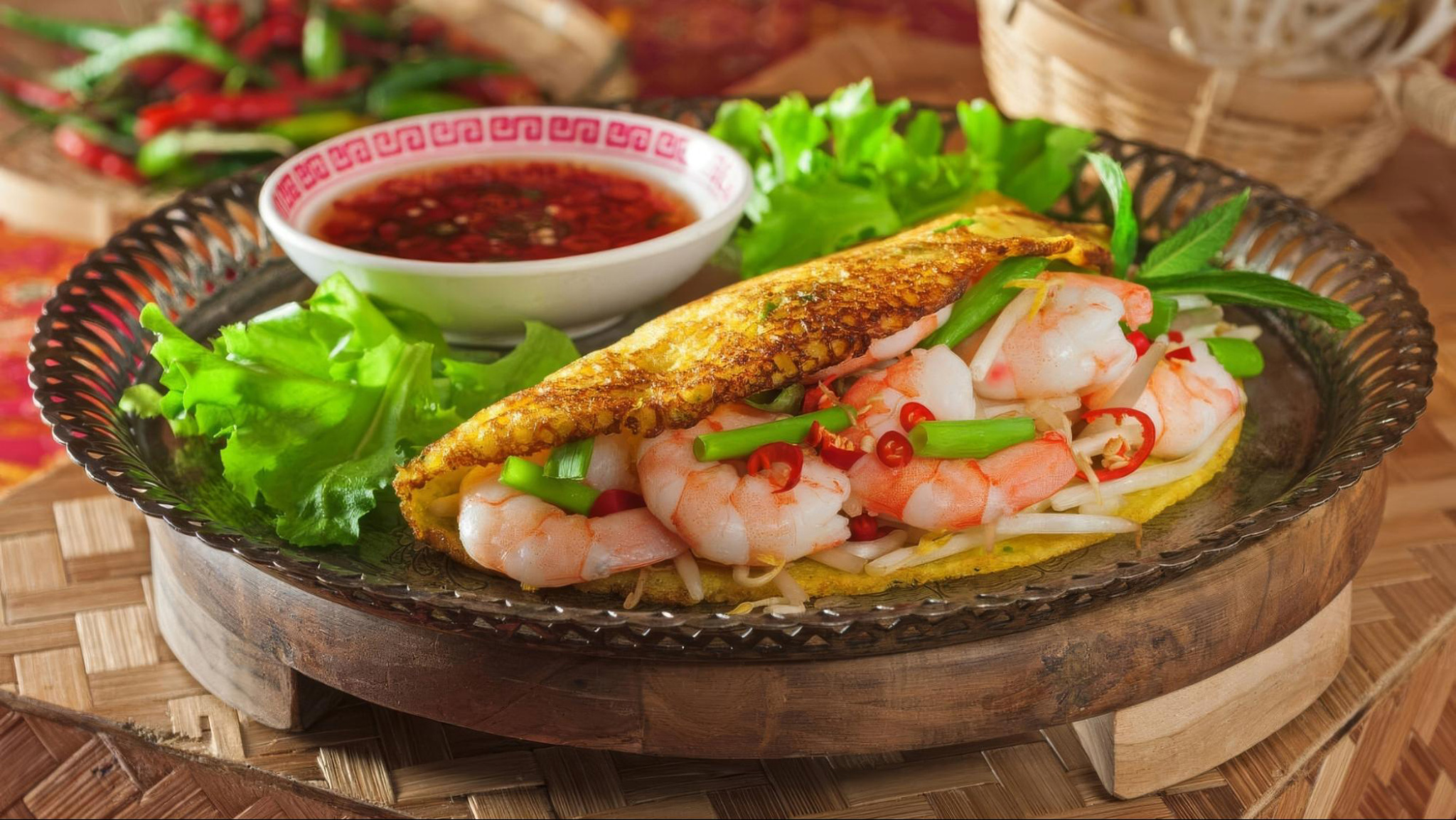 Enjoy the crispy and flavorful Banh Xeo