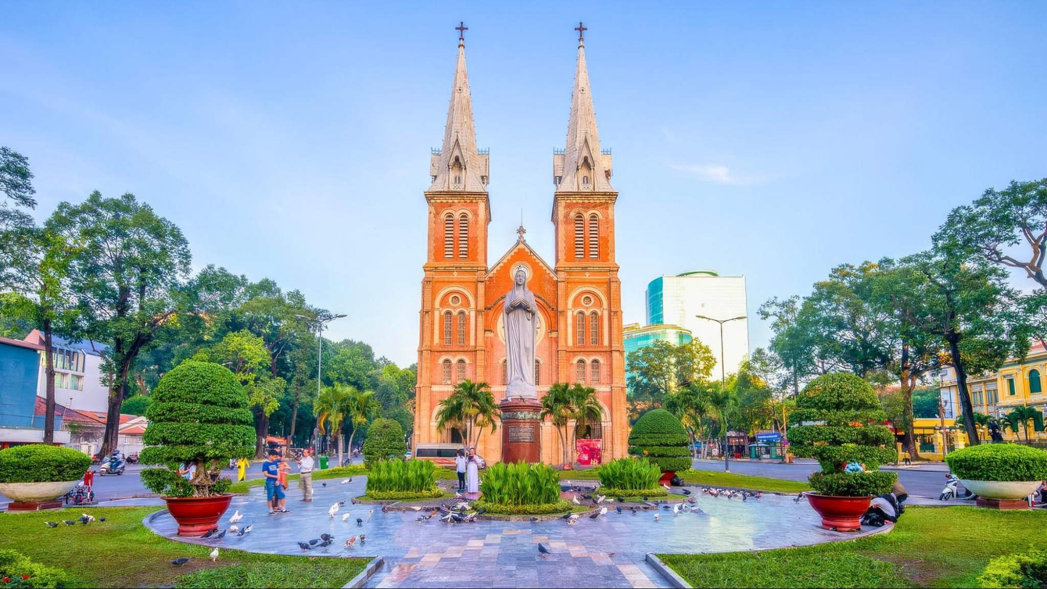 Notre Dame Cathedral stands as an icon of French colonial architecture