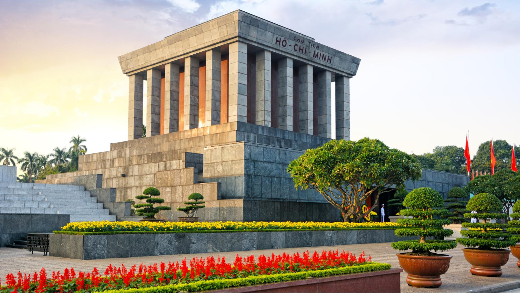 Ho Chi Minh Mausoleum offers peaceful moments and an insight into Vietnamese history.