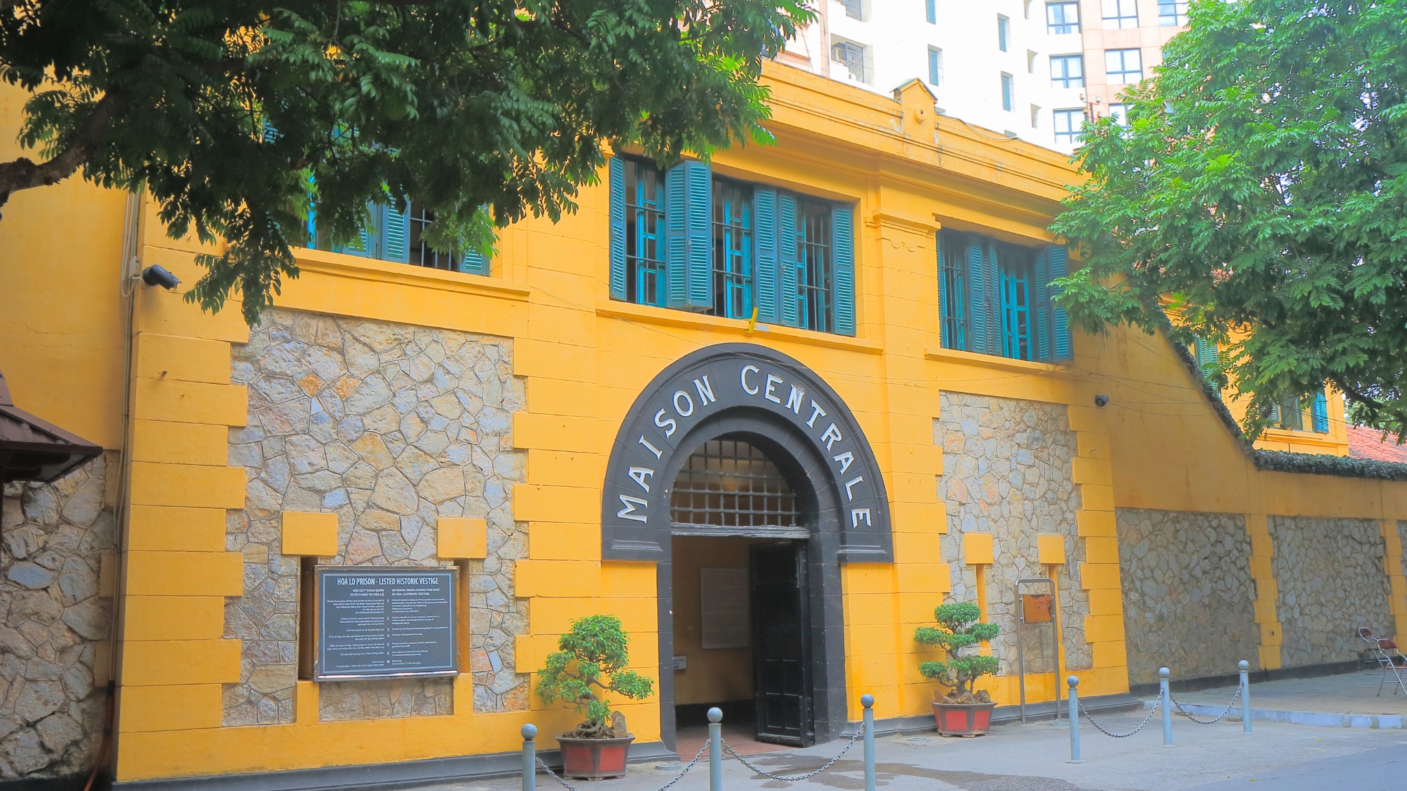 The facade of Hoa Lo Prison in Hanoi