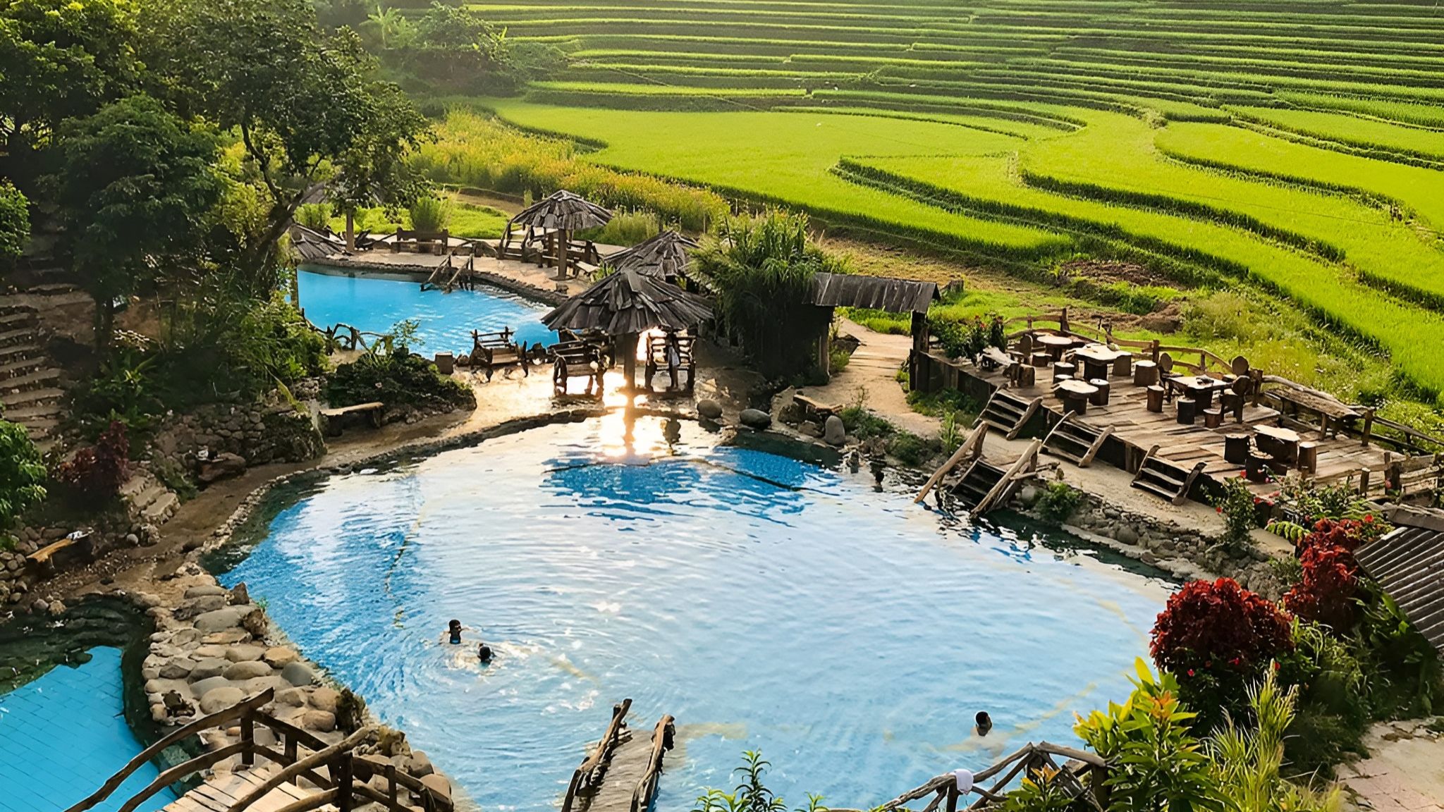 Unwind in natural hot springs, where 30&ndash;40&deg;C mineral waters melt away tension