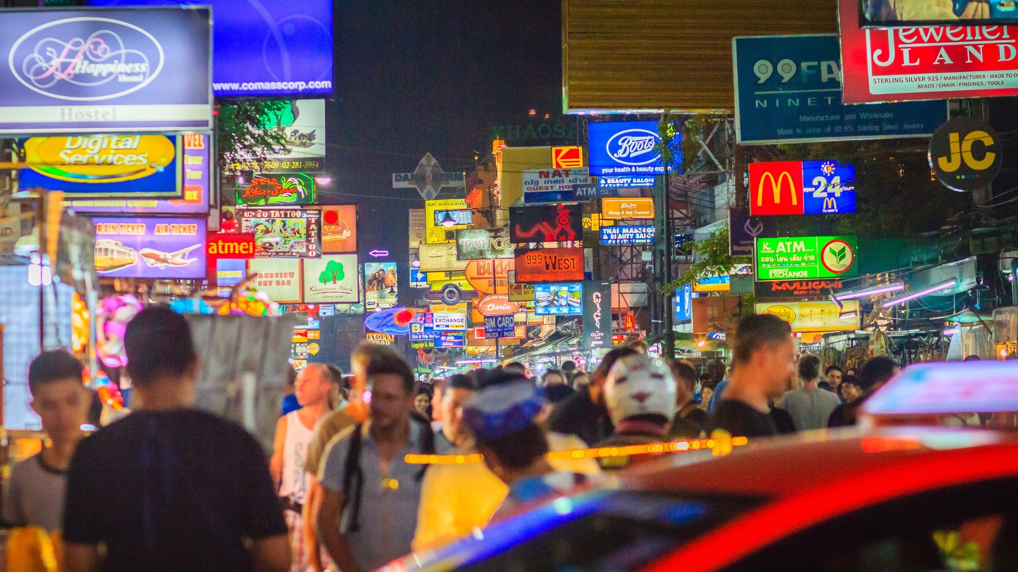 Lively Night Scene At Khao San Road &ldquo;Never Sleeping&rdquo; Street