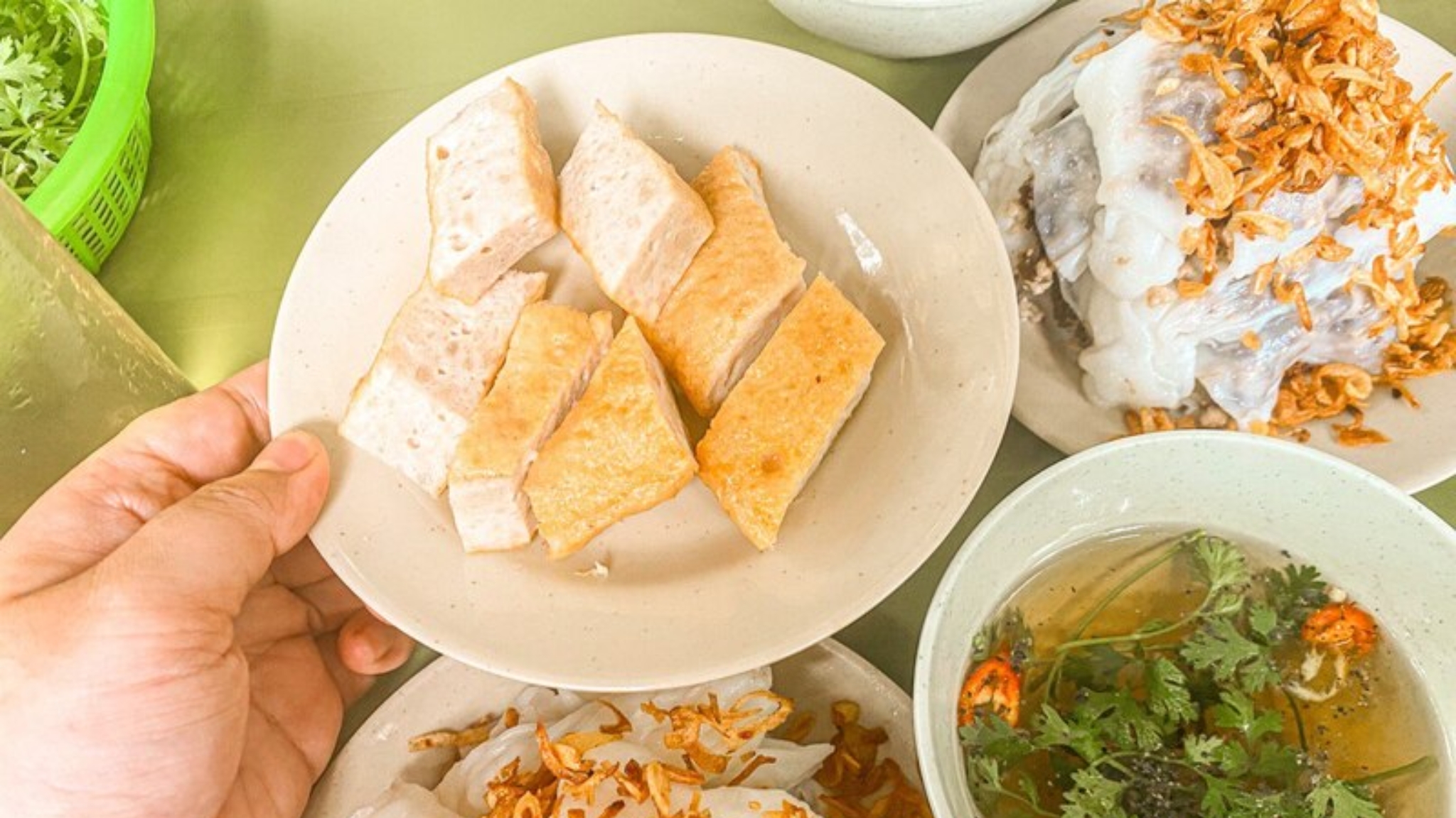 Steamed Rice Rolls With Crispy Shallots And Savory Pork Sausage