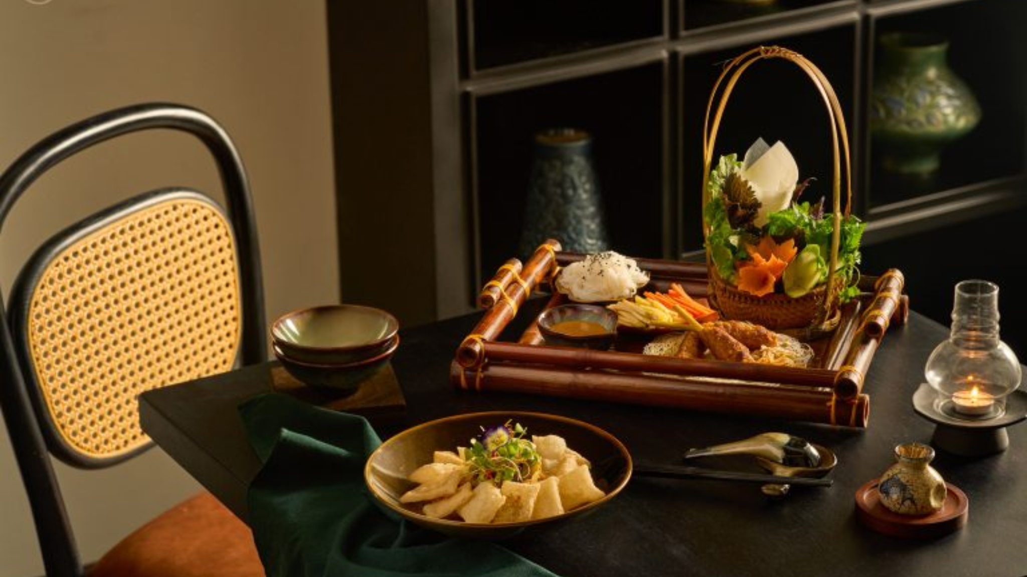 An Elegant Vietnamese Set In A Cozy Dining Space At Spicesvilla