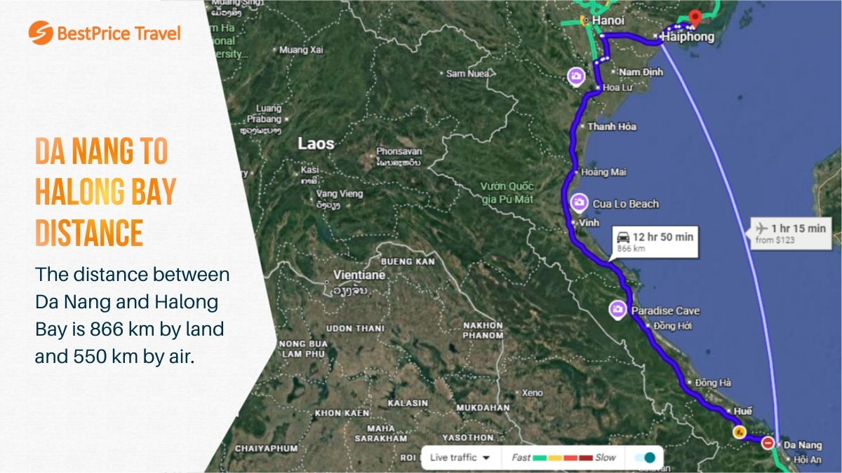 Da Nang To Halong Bay Distance