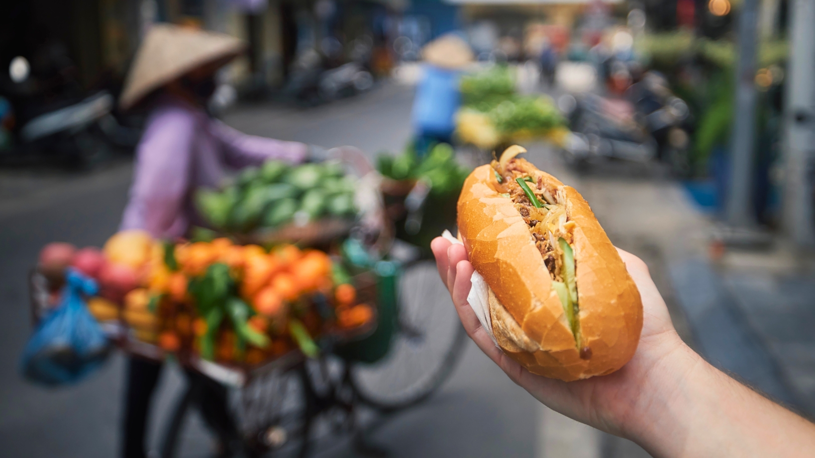 A Crispy Banh Mi On The Hanoi Street Food Tour