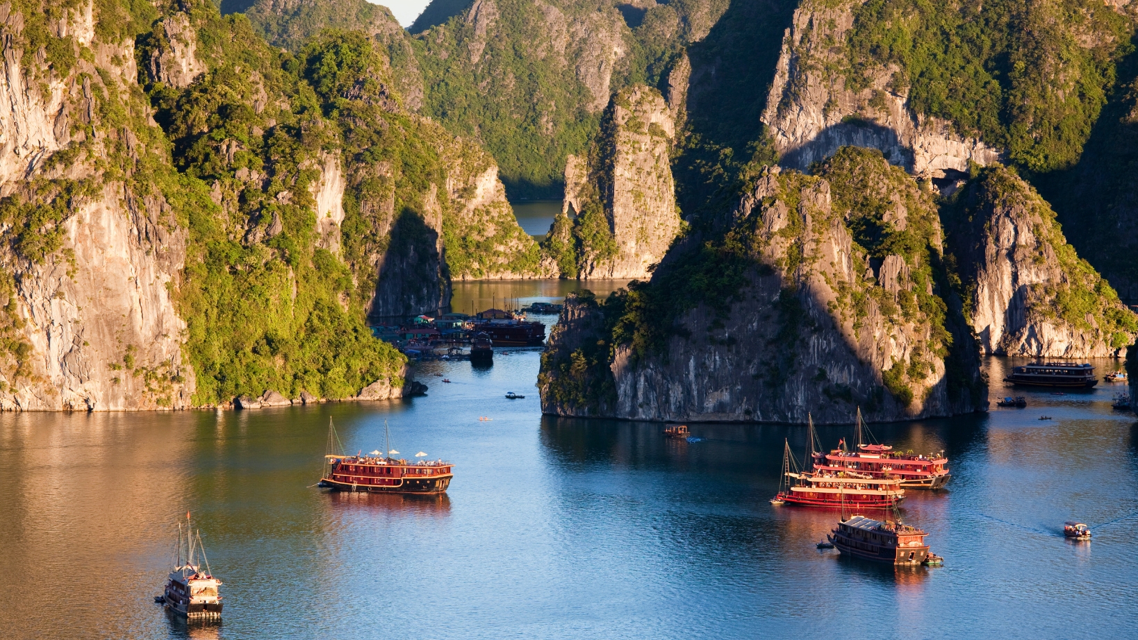 Panoramic View Of A Cruise In Halong Bay
