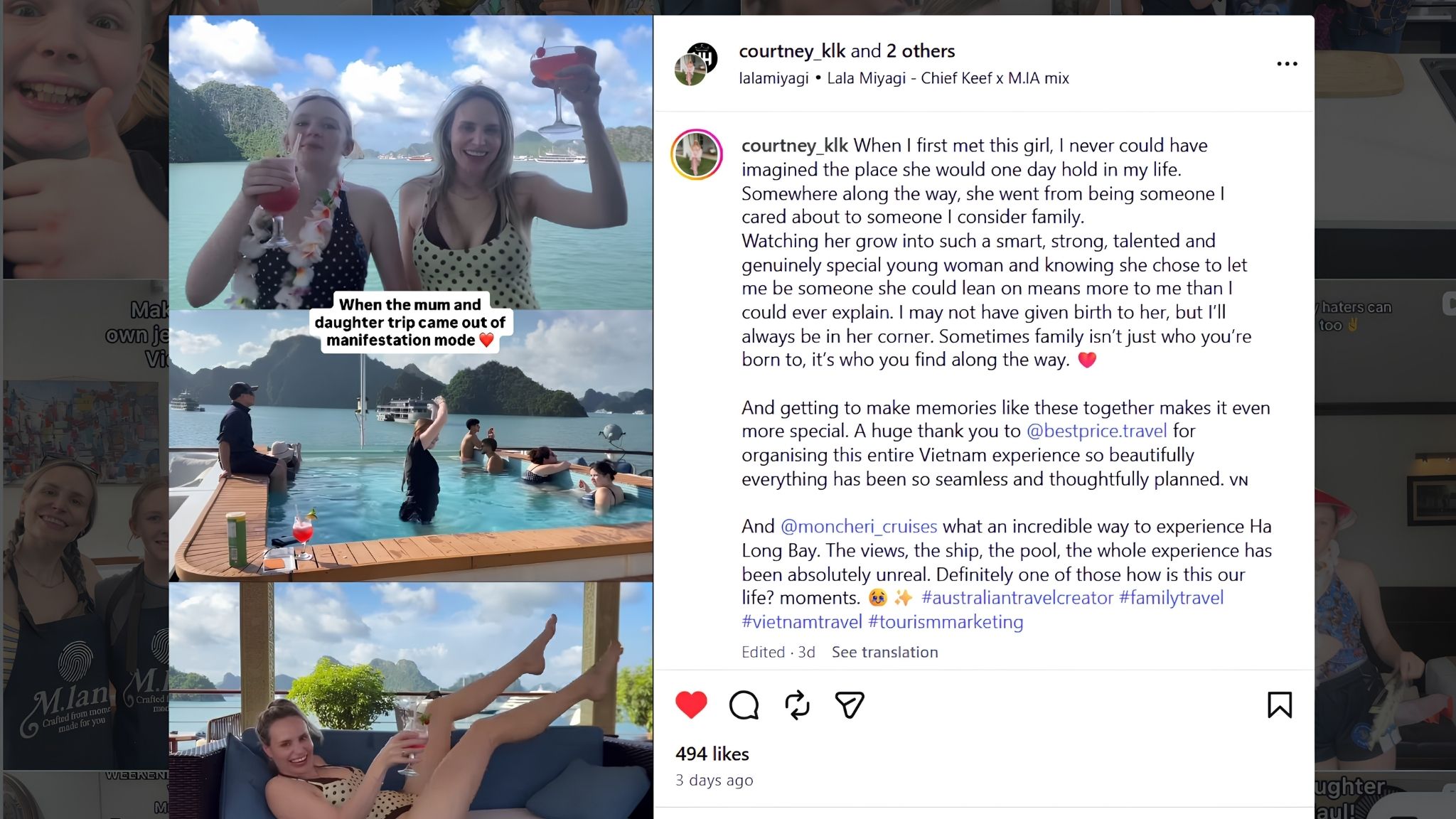 Courtney Sharing Her Experience Aboard Mon Cheri Cruise In Vietnam