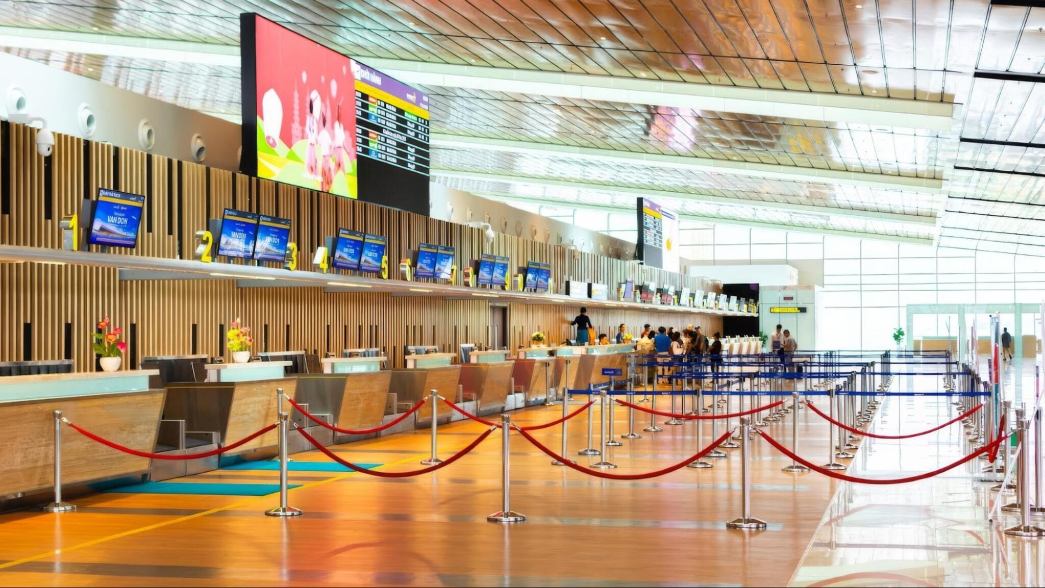 Check-in counters inside Van Don Airport     
