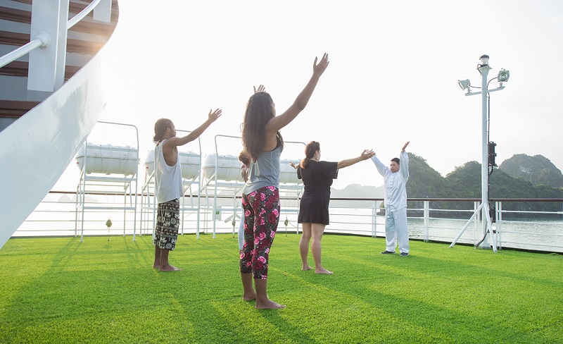 Tai Chi in Halong Bay