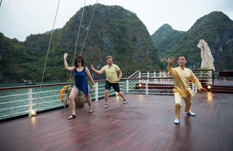 Tai Chi in Halong Bay