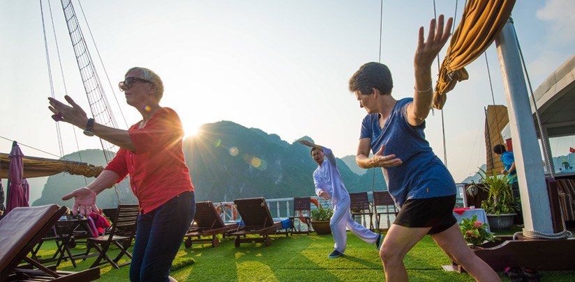 Tai Chi in Halong Bay