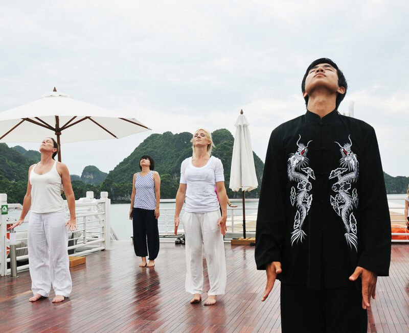 Tai Chi in Halong Bay