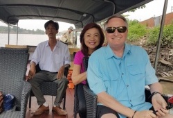 Mr.Charles Dorbandt and his wife in Mekong Delta
