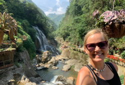 Selfie beside a pure stream