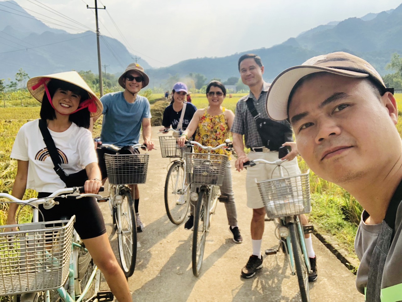 Funny small group in our rural trip