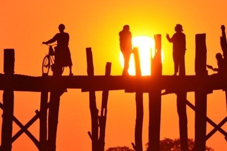 Sun Setting At U Bein Bridge