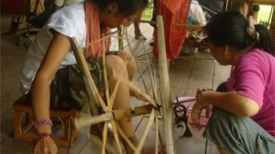 Silk weaving